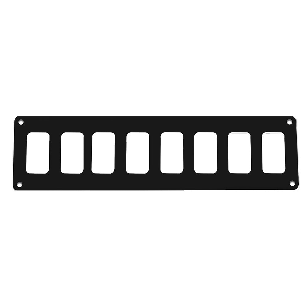 Pacer Switch Panel  8 Switch  1 Row  125 x 275  Black Powder Coated Aluminum