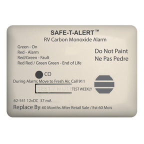 SafeTAlert 62 Series Carbon Monoxide Alarm  12V  RV Surface Mount  White