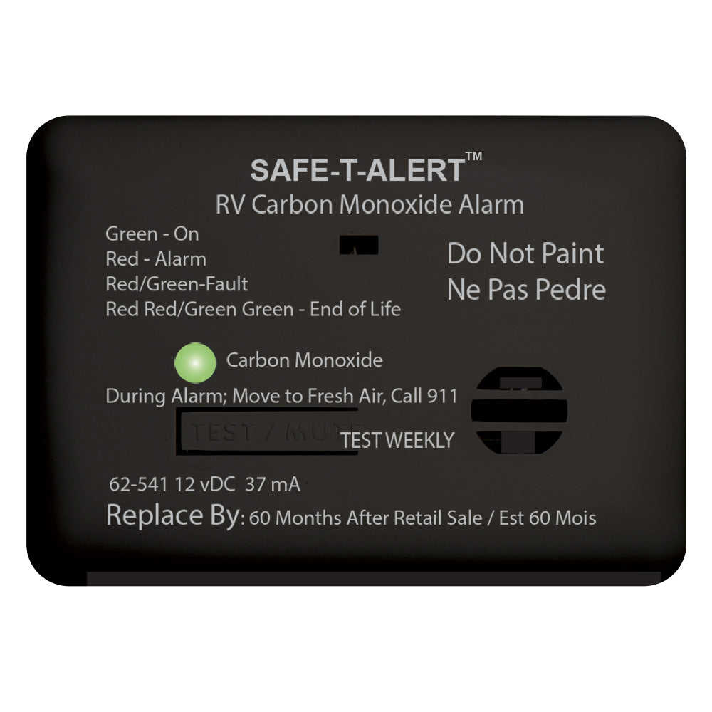 SafeTAlert 62 Series Carbon Monoxide Alarm  12V  RV Surface Mount  Black