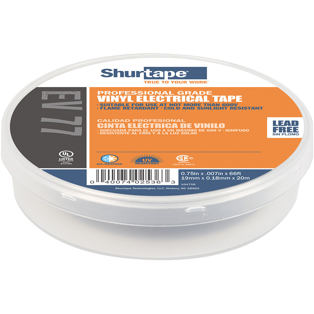 Shurtape EV 077B Professional Grade Black Electrical Tape fInsulating  Splicing  34 x 66  10Pack