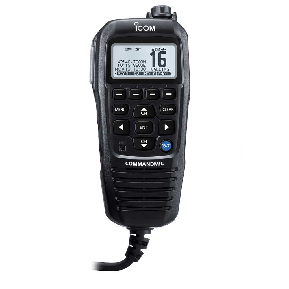 Icom HM195 CommandMic IV with White BlackLit LCD  Black