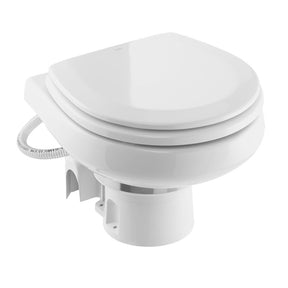Dometic MasterFlush 7260 White Electric Macerating Toilet wOrbit Base  Raw Water  12V