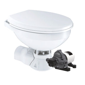 Commodore Quiet Flush Electric Toilet  Rear Macerator  Raw Water Pump  Regular Size