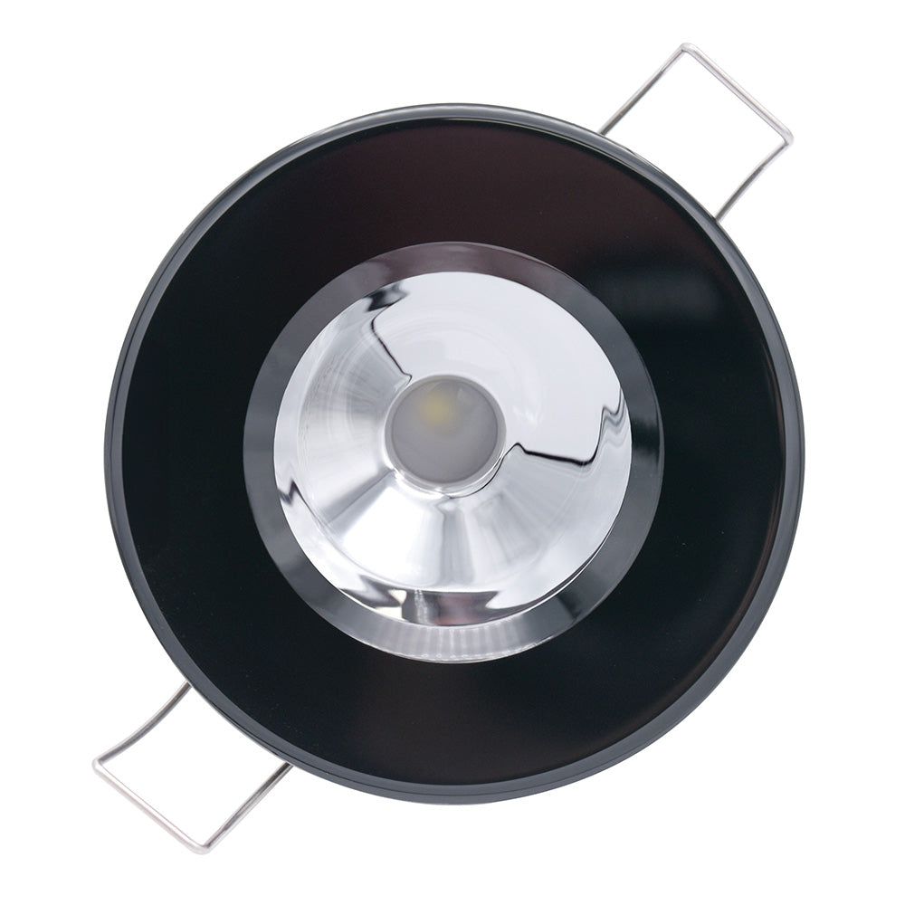 Lumitec Illusion Flush Mount LED Down Light  Spectrum RGBW  Warm White  Black Housing  Chrome Reflector
