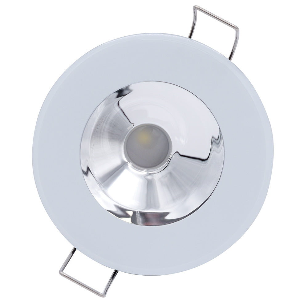 Lumitec Illusion Flush Mount LED Down Light  White  NonDimming  White Housing  Chrome Reflector