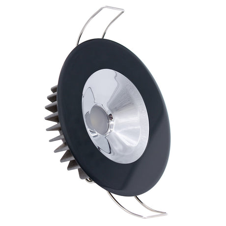 Lumitec Illusion Flush Mount LED Down Light  White  NonDimming  Black Housing  Chrome Reflector