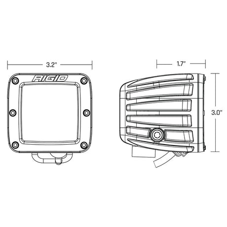 RIGID Industries DSeries LED SAE Fog Beam  YellowWhite  Set of 2