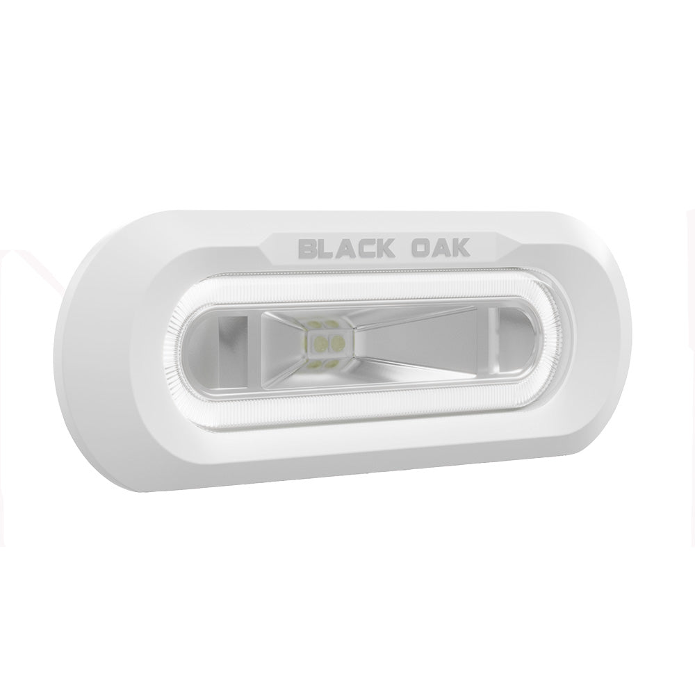 Black Oak Low Pro Marine Spreader Light  Flush Mount  White Housing  White LED