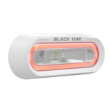 Black Oak Low Pro Off Road Spreader Light  Bracket Mount  White Housing  Red LED