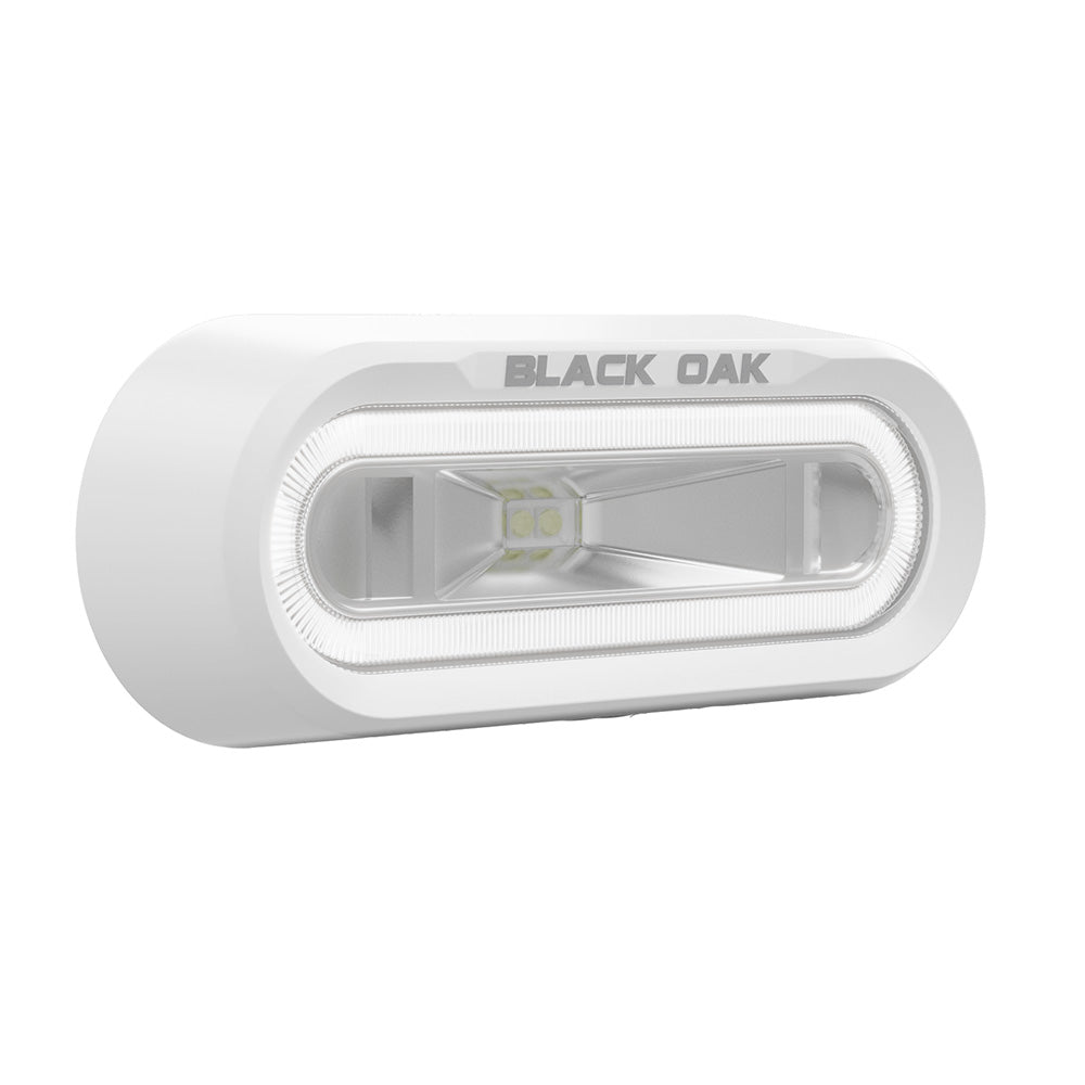 Black Oak Low Pro Off Road Spreader Light  Bracket Mount  White Housing  White LED