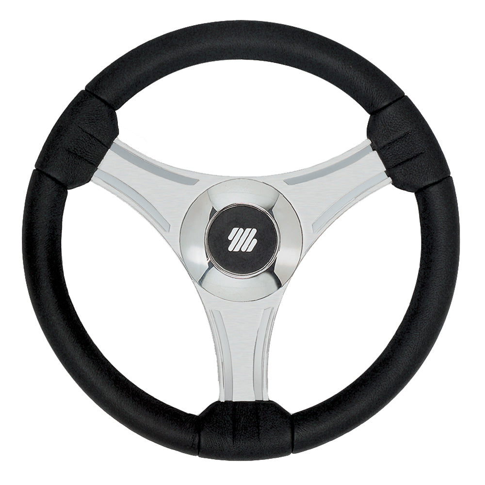 Uflex  Tavolara  138 Black Polyurethane Steering Wheel wSilver Spokes  X62 Hub