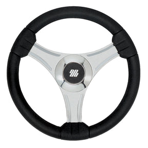 Uflex  Tavolara  138 Black Polyurethane Steering Wheel wSilver Spokes  X62 Hub