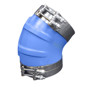 Trident Marine ID 45 Degree Blue Silicone Molded Wet Exhaust Elbow w4 TBolt Clamps