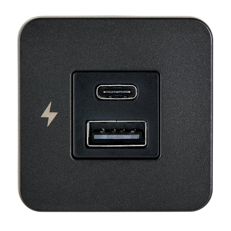 Scanstrut TILE USBAUSBC Interior Charging Socket  1224V  Black Bezel