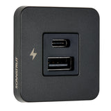 Scanstrut TILE USBAUSBC Interior Charging Socket  1224V  Black Bezel