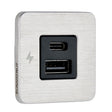 Scanstrut TILE USBAUSBC Interior Charging Socket  1224V  Stainless Steel Bezel