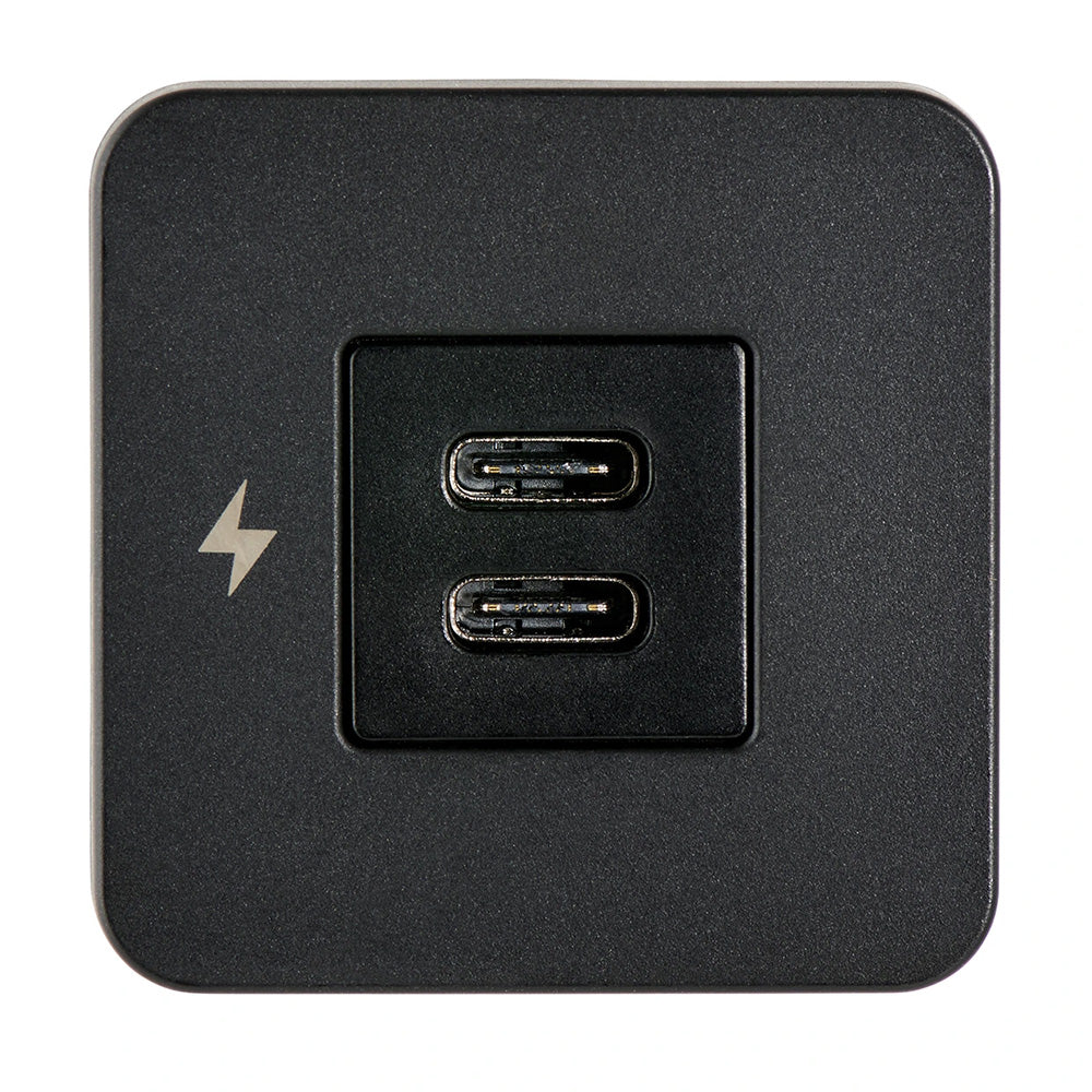 Scanstrut TILE USBC Interior Charging Socket  1224V  Black Bezel