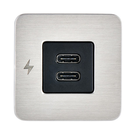 Scanstrut TILE USBC Interior Charging Socket  1224V  Stainless Steel Bezel