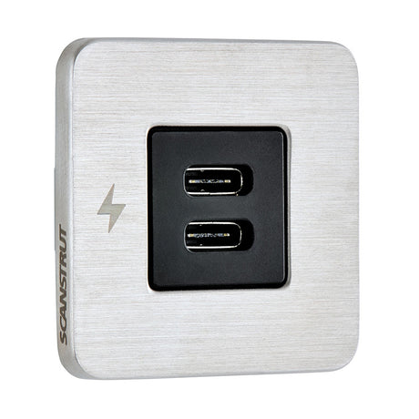 Scanstrut TILE USBC Interior Charging Socket  1224V  Stainless Steel Bezel