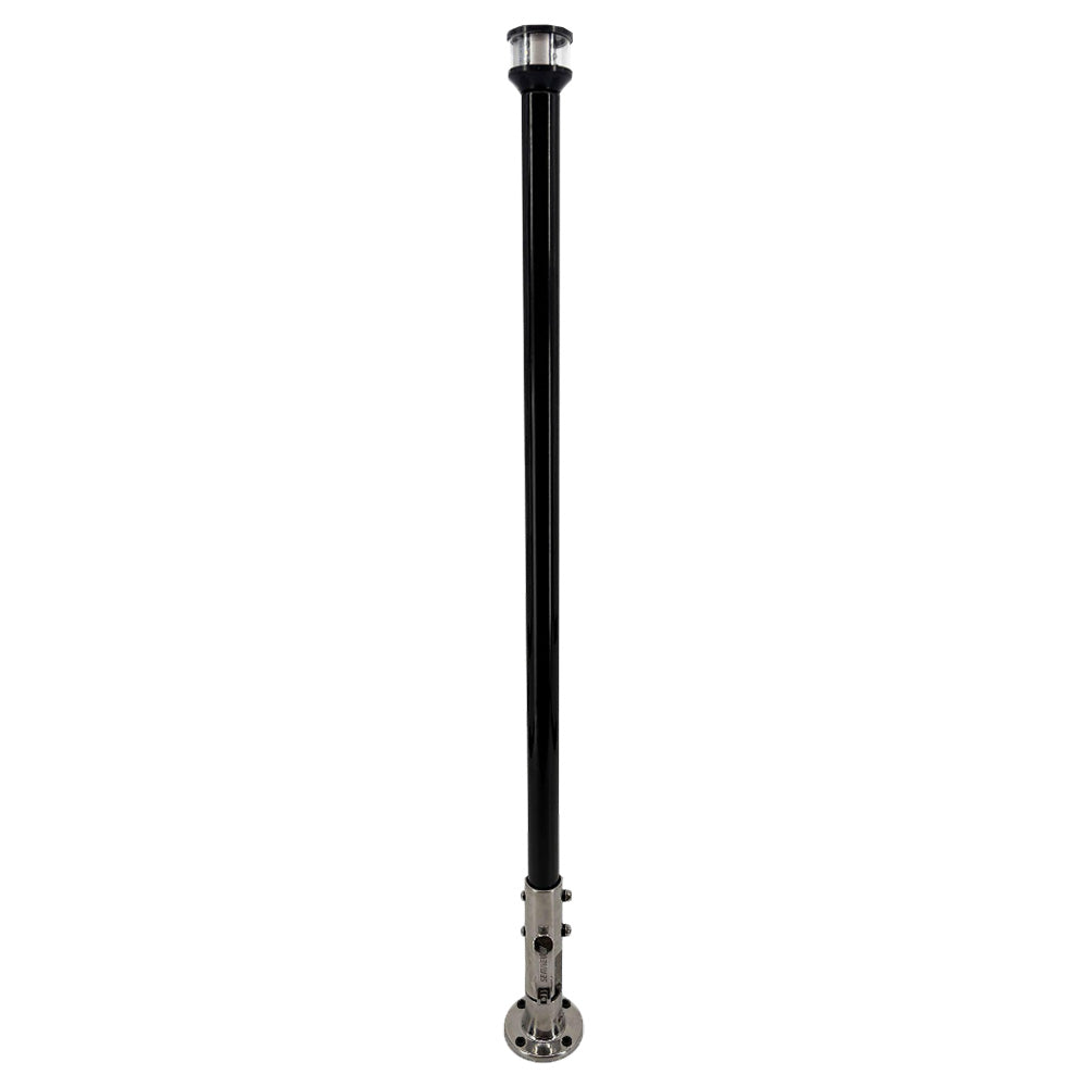 Seaview 36 Manually Folding Light Post w316 Stainless Steel Base  LTBLED12C5 Navigation Light  Black SVMHB136LEDSSB