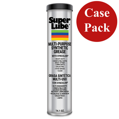 Super Lube MultiPurpose Synthetic Grease wSyncolon  141oz Cartridge Case of 12