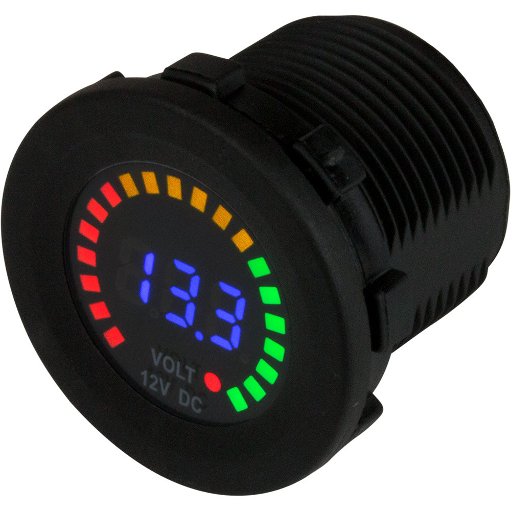 SeaDog Rainbow Display Digital Voltmeter  Injection Molded Nylon  5V15VDC