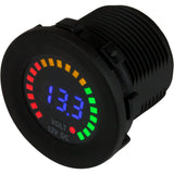 SeaDog Rainbow Display Digital Voltmeter  Injection Molded Nylon  5V15VDC