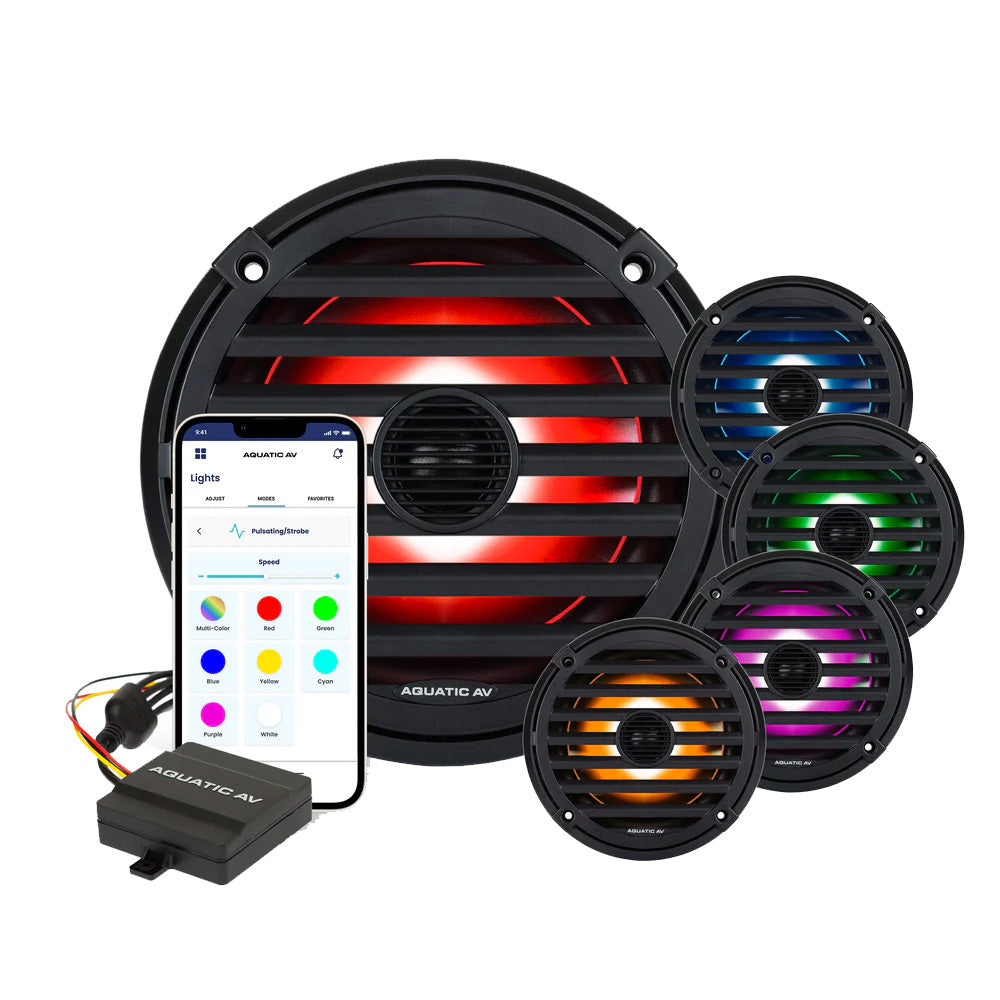 Aquatic AV ELITE 65 RGB Speakers  Black  Pair