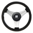 Uflex Ustica 13 Steering Wheel  Black  Polyurethane wSilver Spokes  X62 Hub