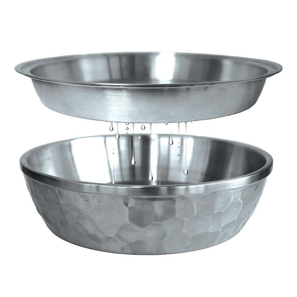 Toadfish Seafood Bowl  12  Stainless Steel  2 Layer Serving Bowl