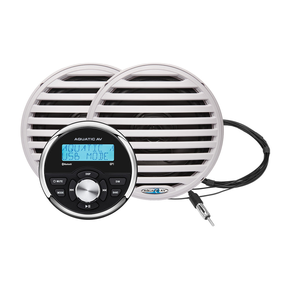 Aquatic AV GP1 Gauge Stereo  Economy 65 Speakers  White Pair