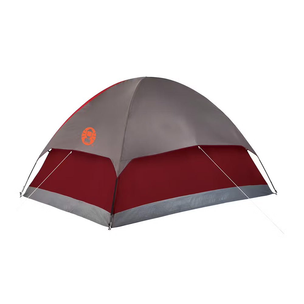 Coleman 4Person Flatwoods II Lightweight Dome Camping Tent  Red