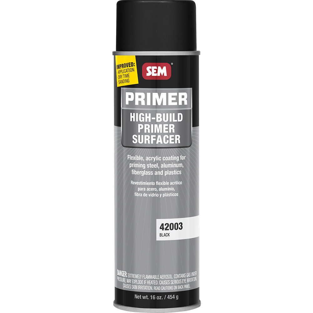 SEM HighBuild Primer Surfacer  20oz Aerosol Can  Black