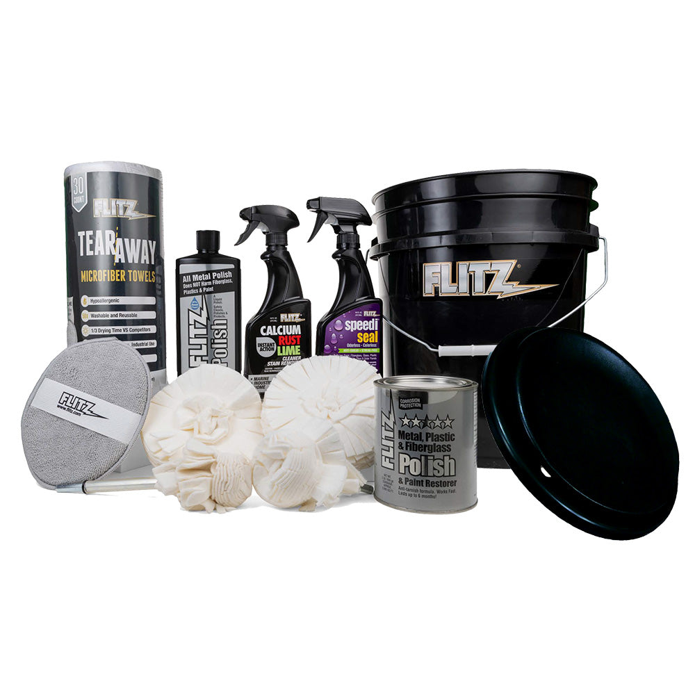 Flitz 5Gallon Black Bucket Detailers Kit