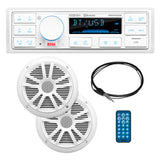 Boss Audio MCK500WB6 Kit wMR500UAB 2 MR6W Speakers MRANT10 Antenna  White Remote Refurbished