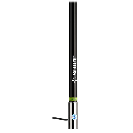 Scout 8 Black VHF Antenna 6dB Heavy Stainless Steel Ferrule w6M RG8x Includes PL259 Heavy Duty Offshore Antenna KS43