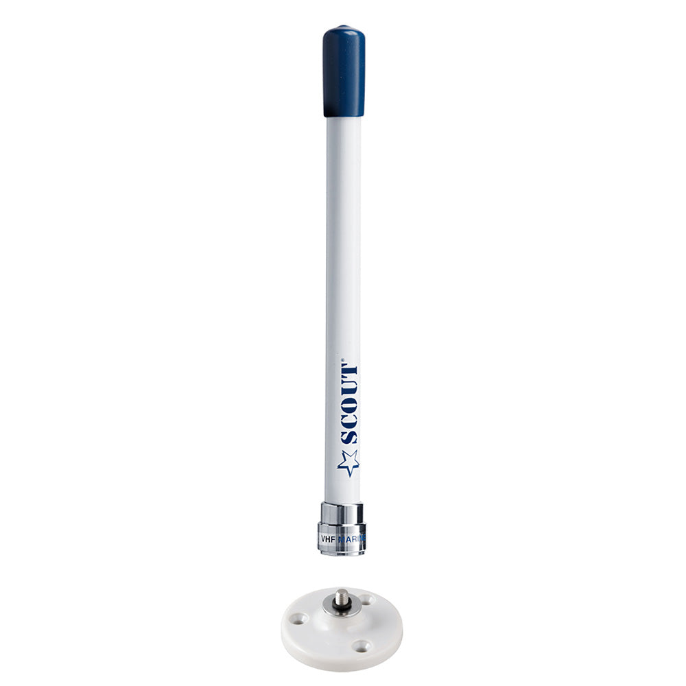 Scout 9 Stubby White VHF Antenna wQuick Mount Includes 5M RG58 Mount  Integrated Connector KS10