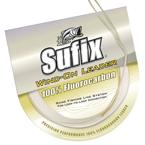 Sufix WindOn 100 Clear Fluorocarbon Leader  80lb  11 yds