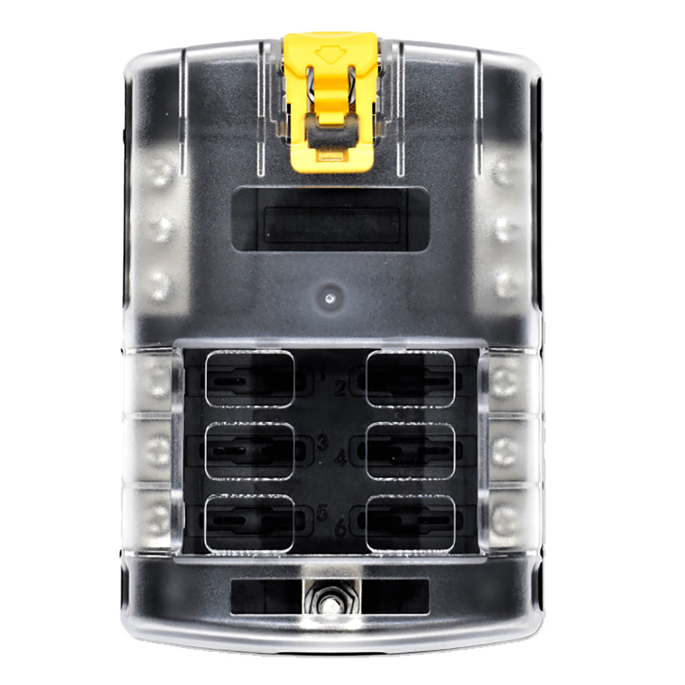 Bluewater 6 Position Fuse Block ATC wYellow Slide