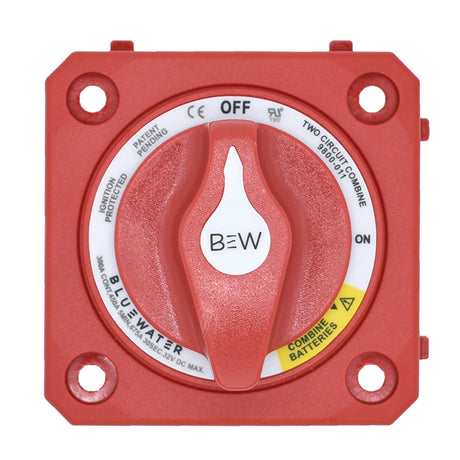 Bluewater OffOn Combine Battery Switch wo Base  Panel Mount  Red