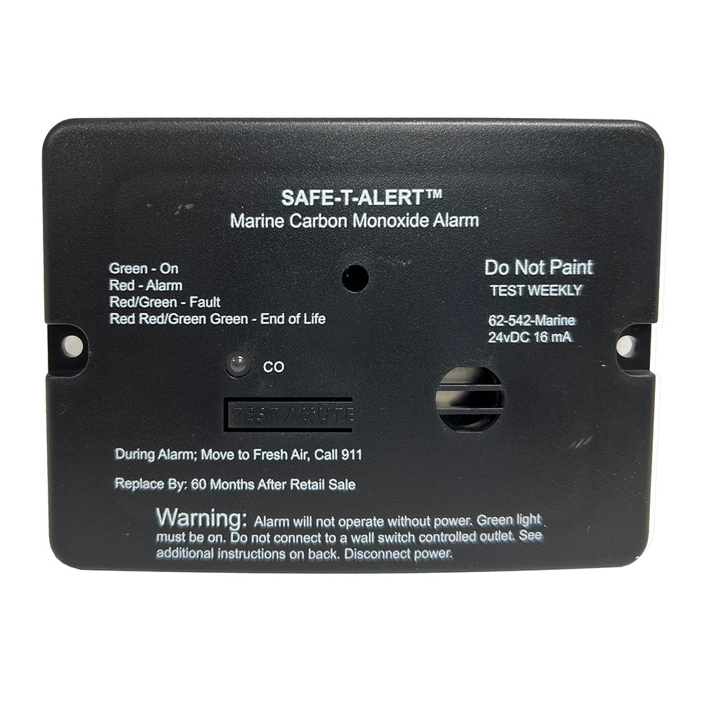 SafeTAlert 62 Series Carbon Monoxide Alarm  24V Flush Mount  Black wRelay