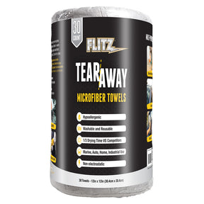 Flitz 12 x 12 TearAway Microfiber Towels  Grey 30Pack