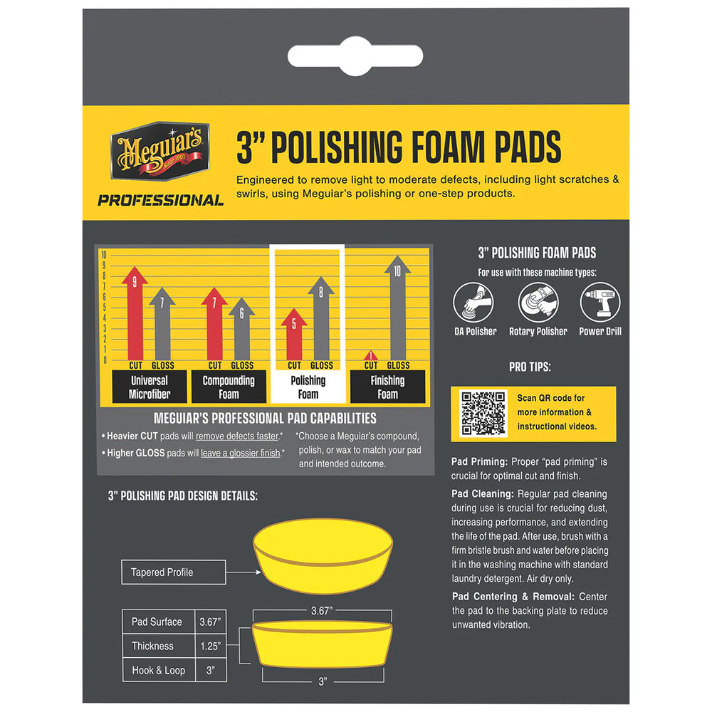 Meguiars Professional 3 Polishing Foam Pads 3Pack