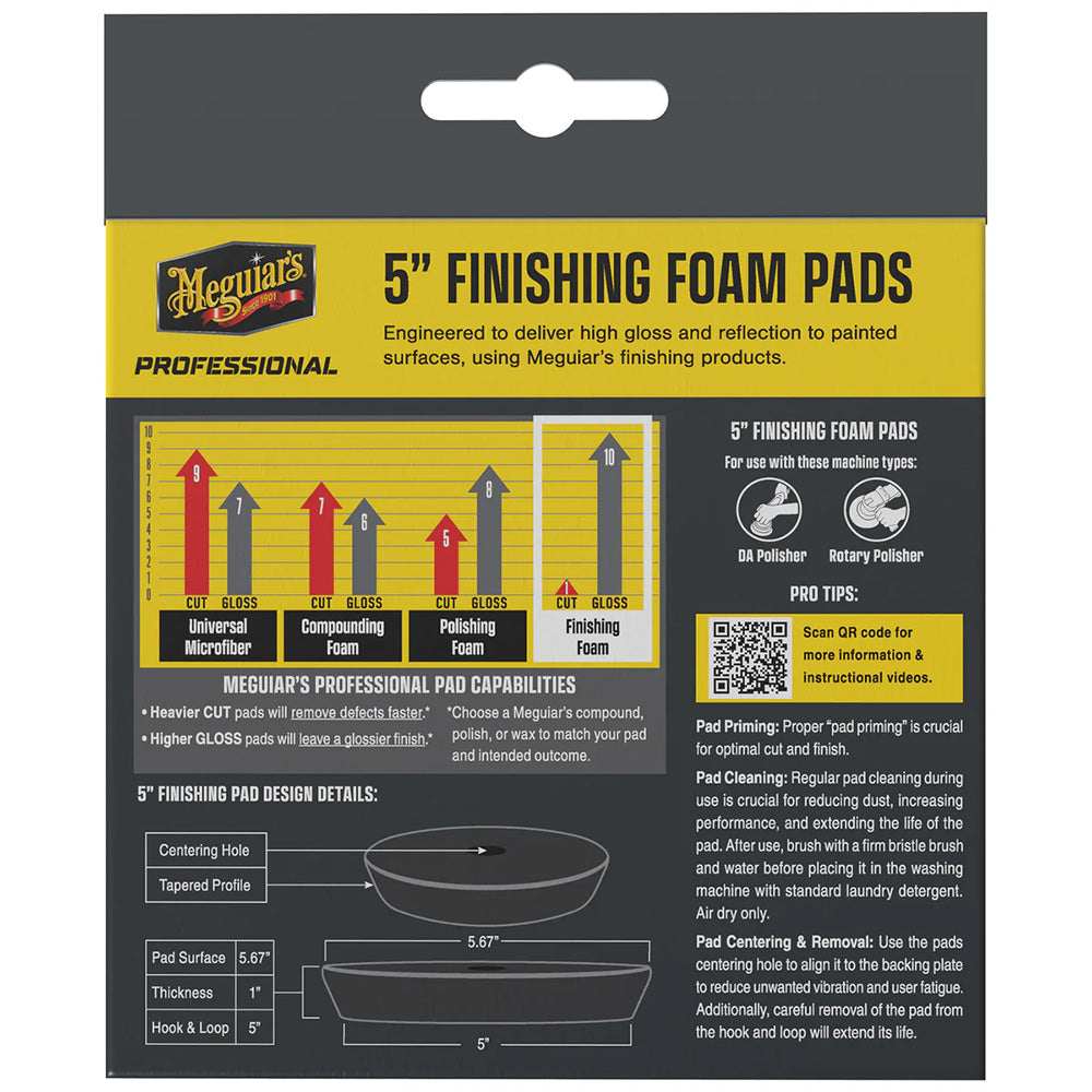 Meguiars Professional 5 Finishing Foam Pads 2Pack