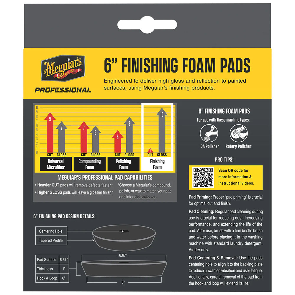 Meguiars Professional 6 Foam Finishing Pads 2Pack