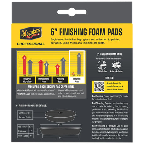 Meguiars Professional 6 Foam Finishing Pads 2Pack