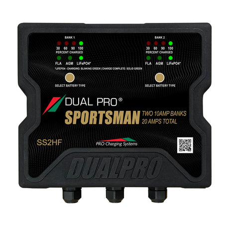 Dual Pro Sportsman Series HF Battery Charter  20 Amp  2 Bank