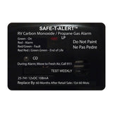 SafeTAlert 25 Series Surface Mount Dual Carbon MonoxidePropane Alarm  12V Hardwire  Black 25741BL