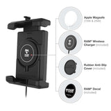 Ram Mount RAM QuickGrip Pro XL wBall  Qi2 15W Wireless Charger RAMHOLPD7BW2MU