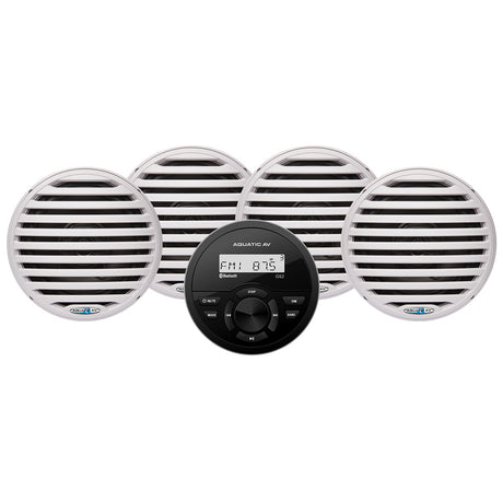 Aquatic AV GS2 Gauge Stereo  2 Pairs of EC651 65 White Speakers CK305